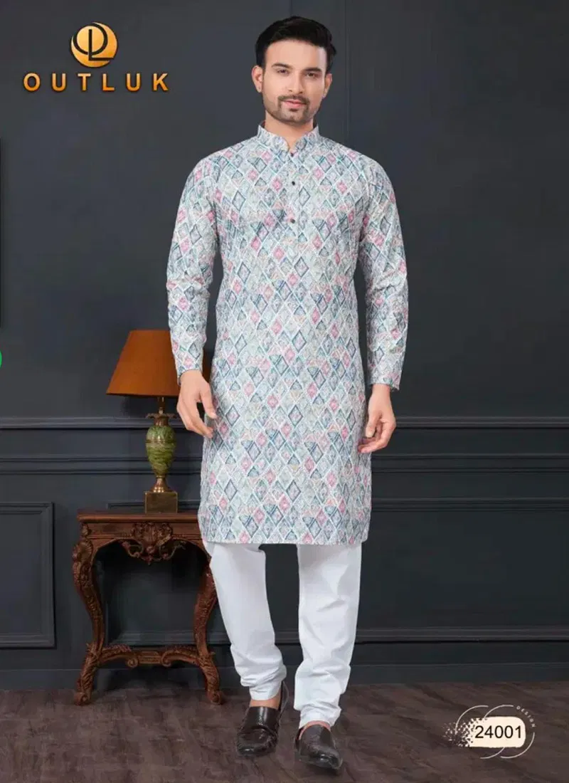 Multi 24001 Outluk Wedding Collection Vol 24 Rayon Mens Kurta Pajama Manufacturers